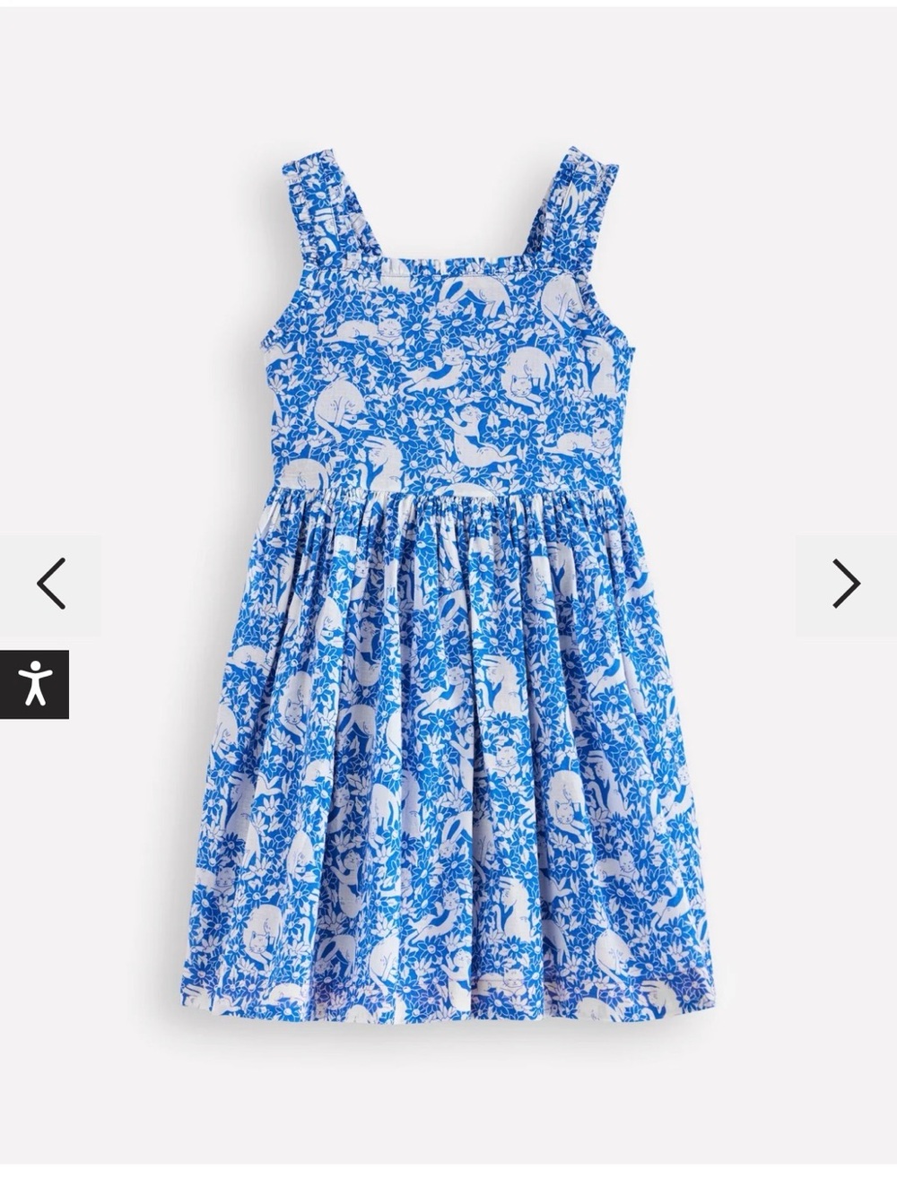 Mini Biden Girls Blue Floral Cat Print Sundress